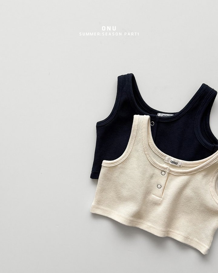 Onu - Korean Children Fashion - #kidsstore - Mini Waffle Sleeveless - 4