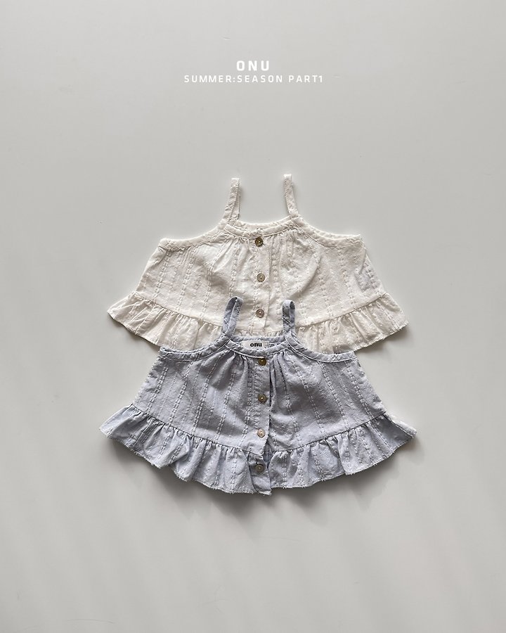 Onu - Korean Children Fashion - #kidzfashiontrend - Frill Sleeveless Blouse