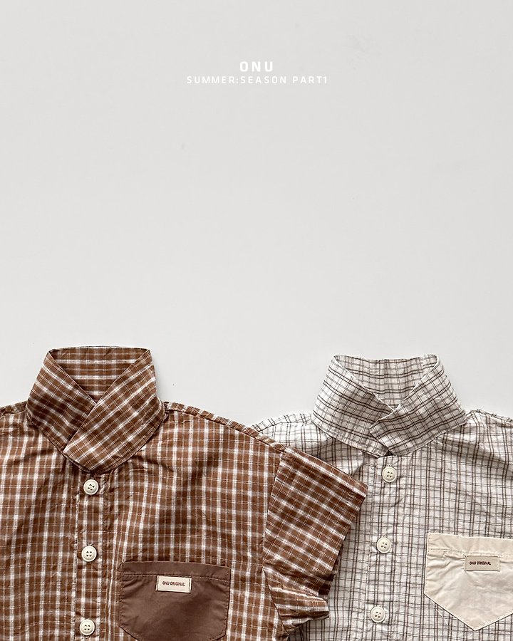 Onu - Korean Children Fashion - #littlefashionista - Summer Check Shirt - 5