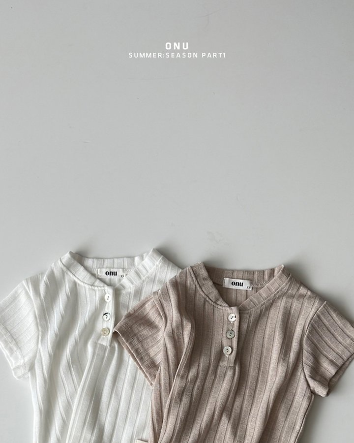 Onu - Korean Children Fashion - #Kfashion4kids - Ribbed Button Tee - 4