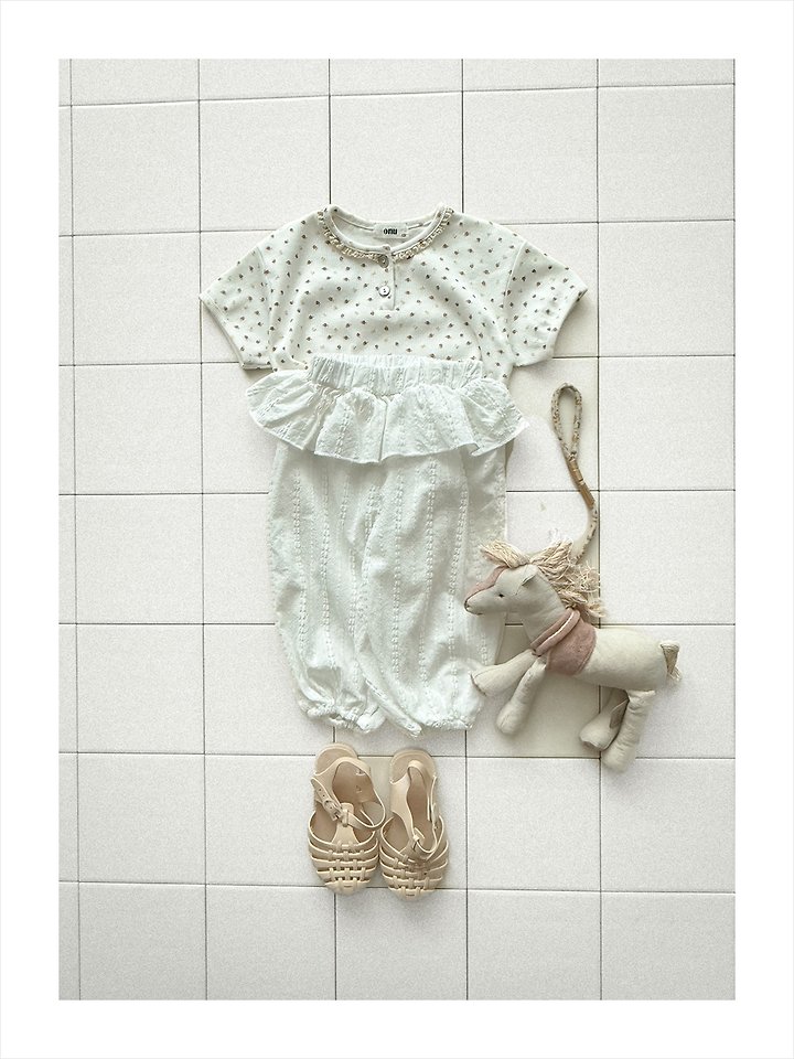 Onu - Korean Children Fashion - #littlefashionista - Flower Lace Tee - 8
