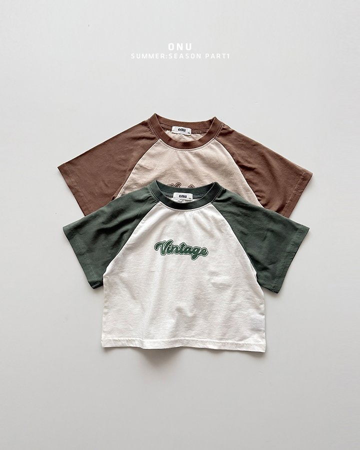 Onu - Korean Children Fashion - #littlefashionista - Vintage Short Sleeve Tee
