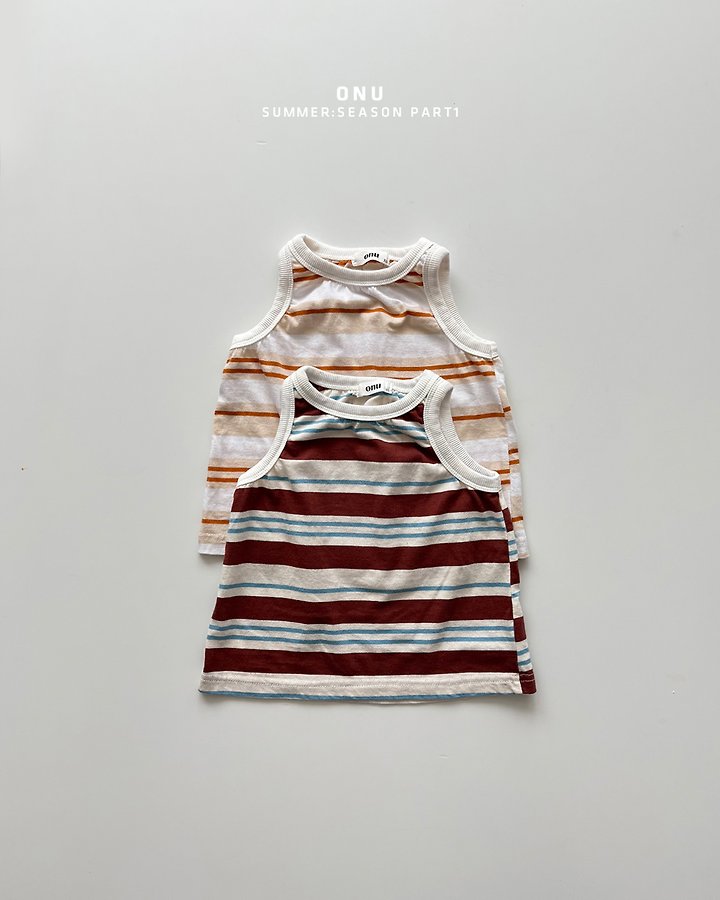 Onu - Korean Children Fashion - #magicofchildhood - Stripe Rappa Sleeveless