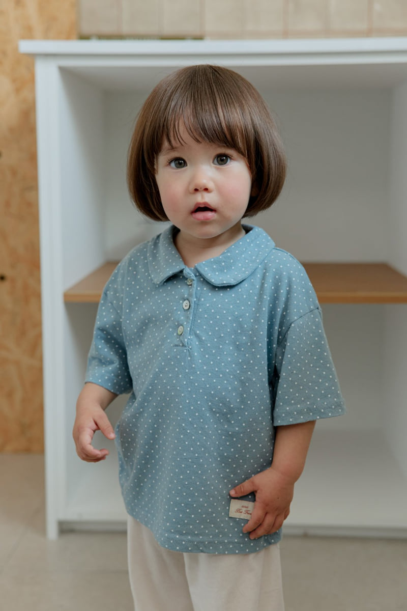 Onu - Korean Children Fashion - #minifashionista - Dot Collar Short Sleeve Tee - 12