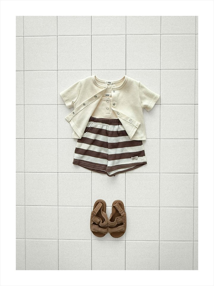 Onu - Korean Children Fashion - #minifashionista - Waffle Short Sleeve Cardigan - 7
