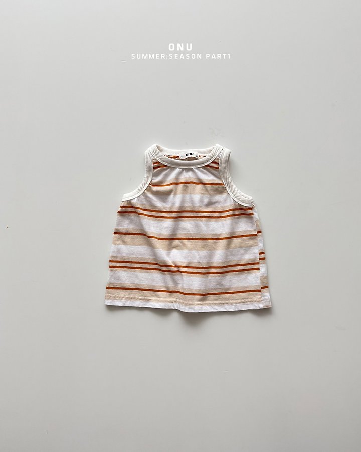 Onu - Korean Children Fashion - #minifashionista - Stripe Rappa Sleeveless - 2