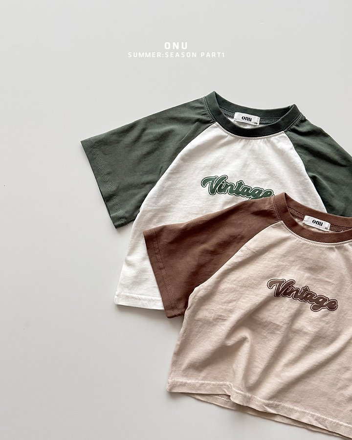 Onu - Korean Children Fashion - #minifashionista - Vintage Short Sleeve Tee - 4