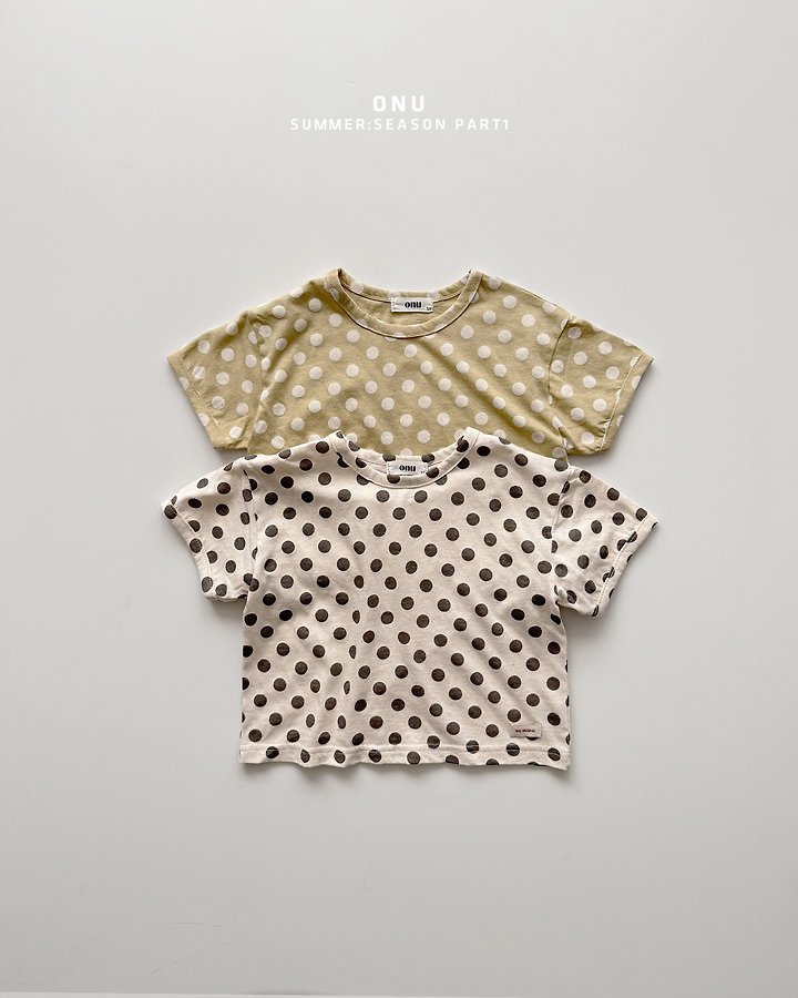 Onu - Korean Children Fashion - #prettylittlegirls - Eco Dot Short Sleeve Tee