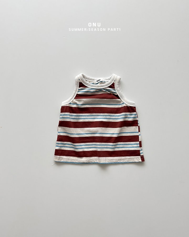 Onu - Korean Children Fashion - #prettylittlegirls - Stripe Rappa Sleeveless - 3