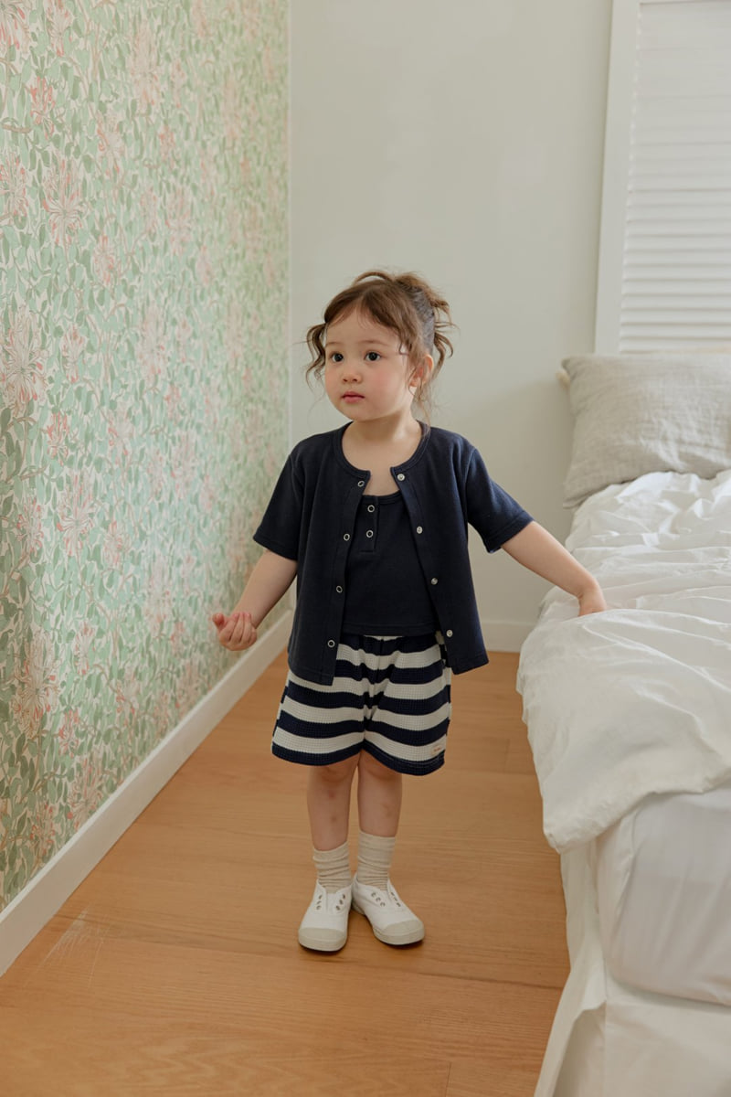 Onu - Korean Children Fashion - #stylishchildhood - Waffle Short Sleeve Cardigan - 11