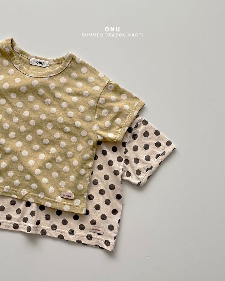 Onu - Korean Children Fashion - #toddlerclothing - Eco Dot Short Sleeve Tee - 4