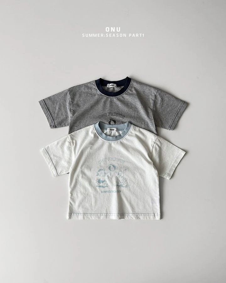 Onu - Korean Children Fashion - #stylishchildhood - Bunny Bear Short Sleeve Tee