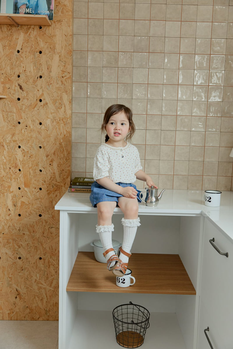Onu - Korean Children Fashion - #todddlerfashion - Flower Lace Tee - 12