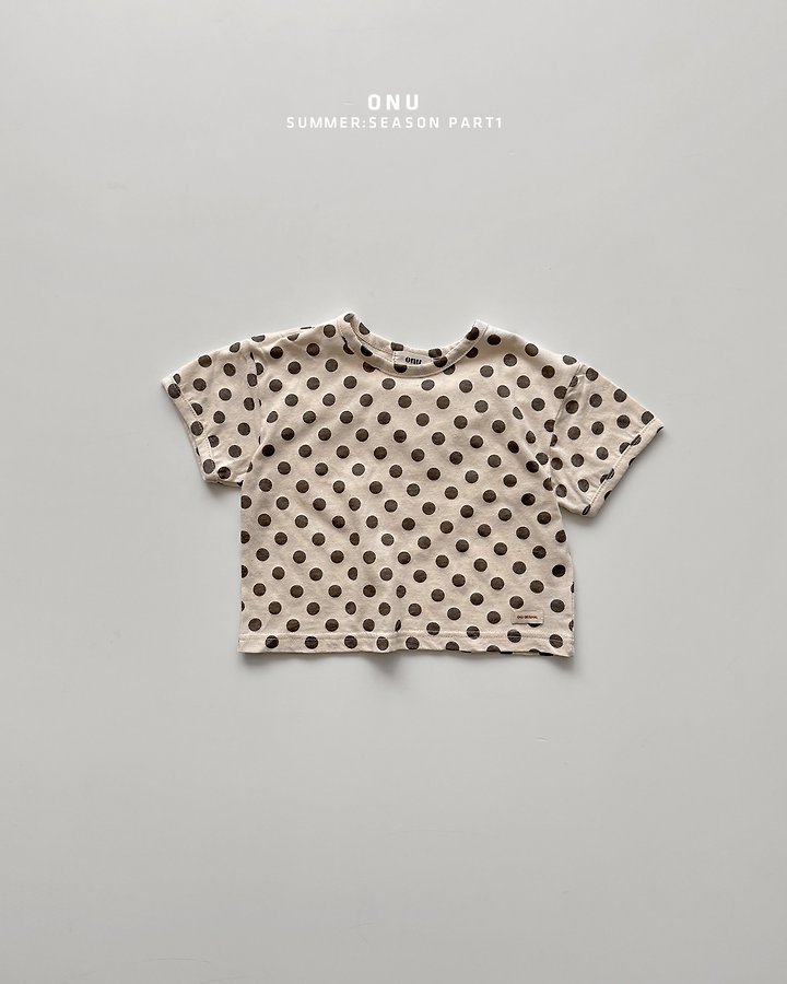 Onu - Korean Children Fashion - #todddlerfashion - Eco Dot Short Sleeve Tee - 2