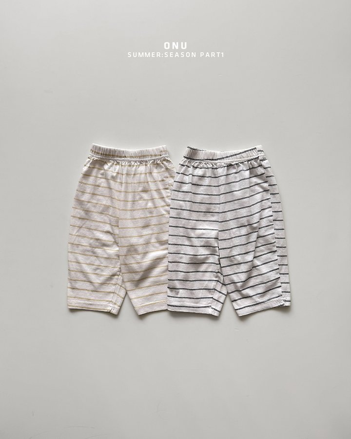 Onu - Korean Children Fashion - #toddlerclothing - 8-Length Stripe Pants