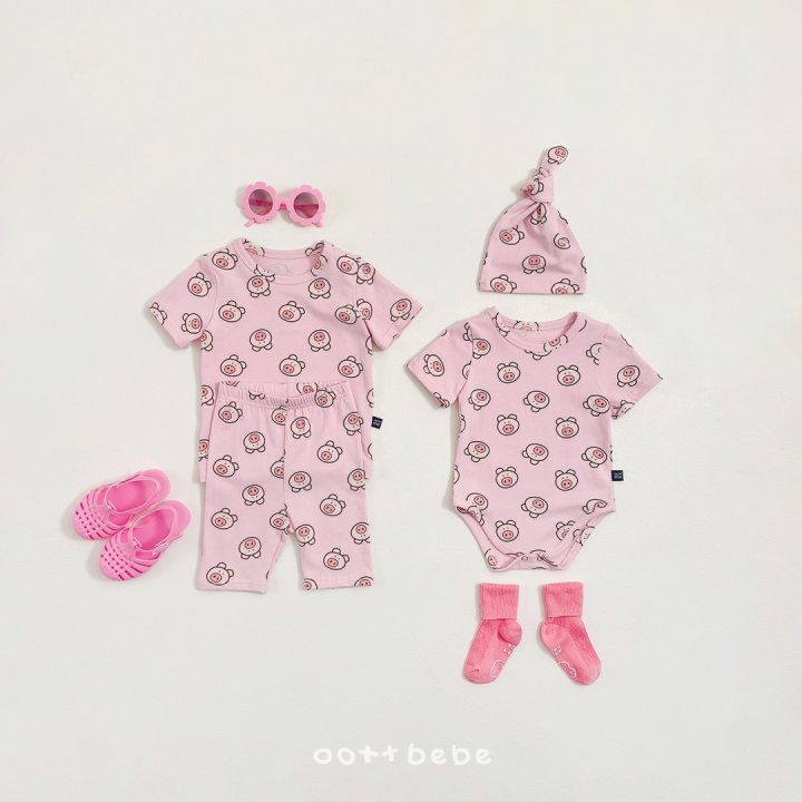 Oott Bebe - Korean Baby Fashion - #babyboutique - Happy Friends Suit Bonnet Set - 5