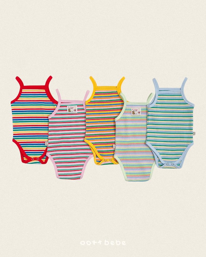 Oott Bebe - Korean Baby Fashion - #babyboutique - Rainbow Sleeveless Suit - 8