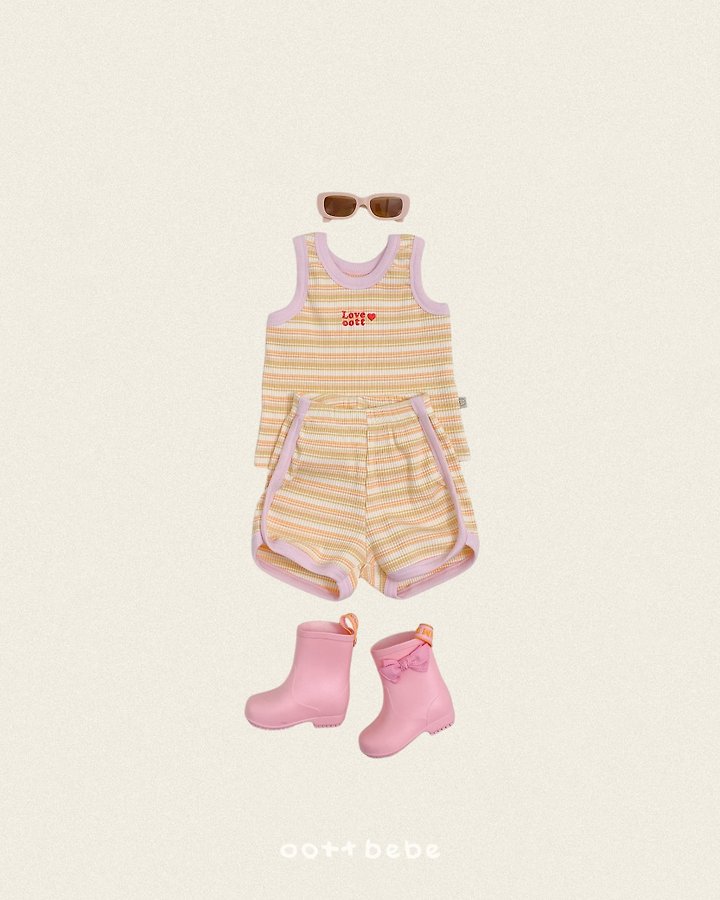 Oott Bebe - Korean Baby Fashion - #babyboutique - Retro Sleeveless Set - 2