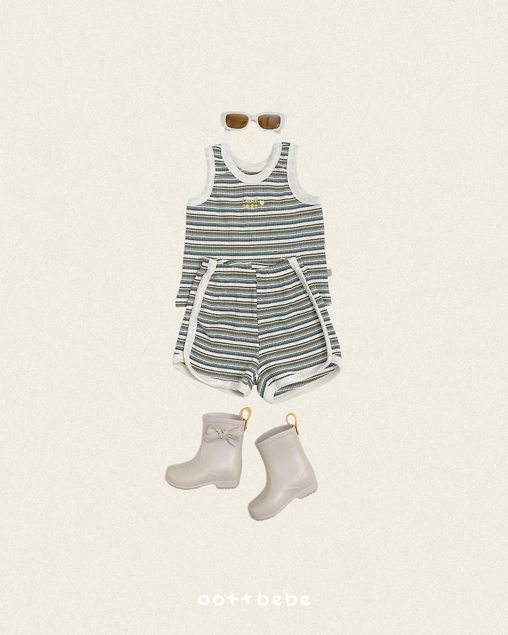 Oott Bebe - Korean Baby Fashion - #babyboutique - Retro Sleeveless Set - 3