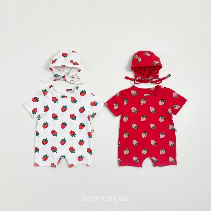 Oott Bebe - Korean Baby Fashion - #babyboutiqueclothing - Strawberry Full Bodysuit