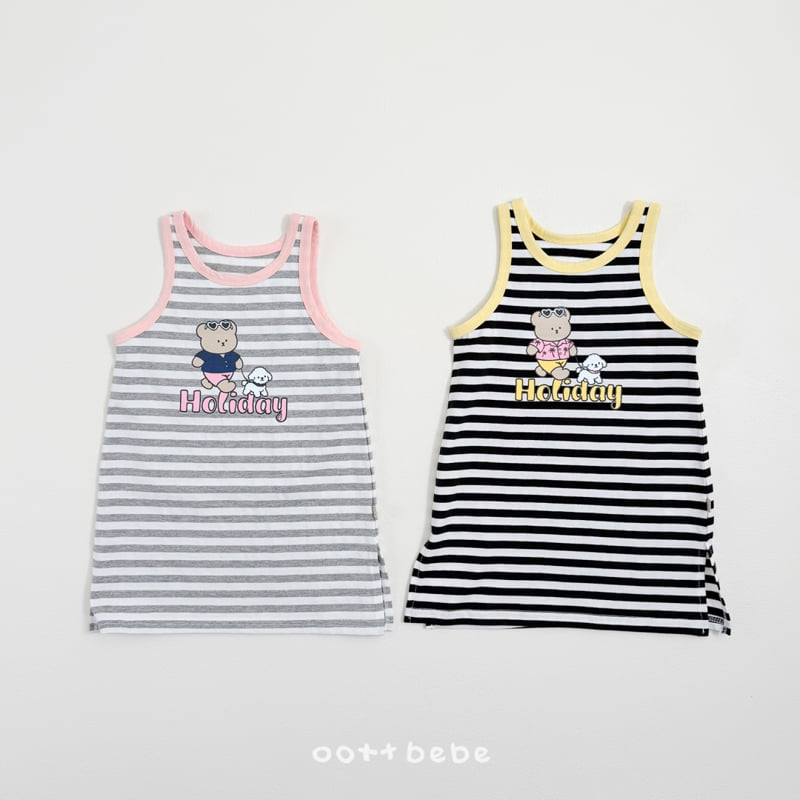 Oott Bebe - Korean Baby Fashion - #babyboutiqueclothing - Holiday Sleeveless One-piece