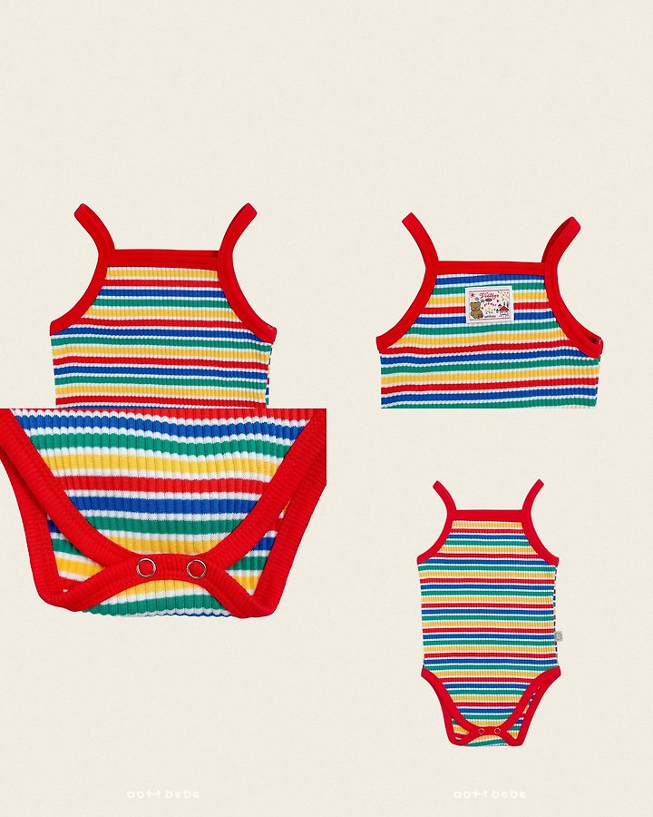 Oott Bebe - Korean Baby Fashion - #babyboutiqueclothing - Rainbow Sleeveless Suit - 9