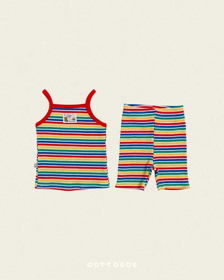 Oott Bebe - Korean Baby Fashion - #babyboutiqueclothing - Rainbow Strap Sleeveless Set - 8