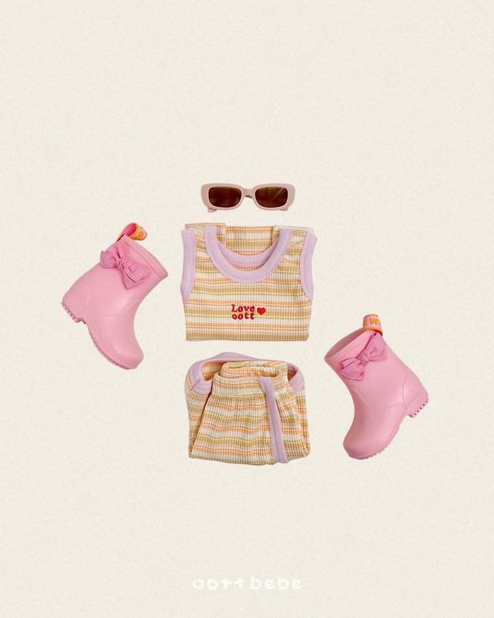 Oott Bebe - Korean Baby Fashion - #babyboutique - Retro Sleeveless Set - 4