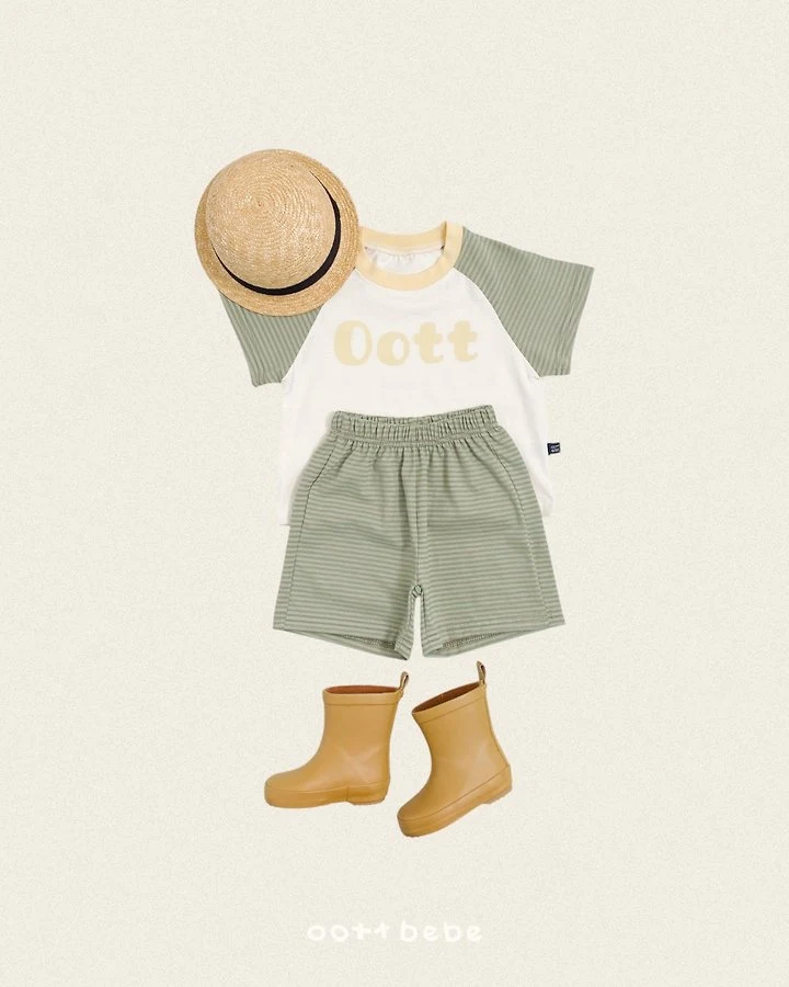 Oott Bebe - Korean Baby Fashion - #babyboutiqueclothing - OOTT Stripe Set - 2