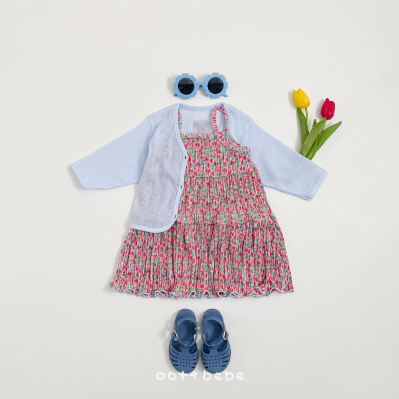 Oott Bebe - Korean Baby Fashion - #babyclothing - Daisy Pleated One-piece - 3
