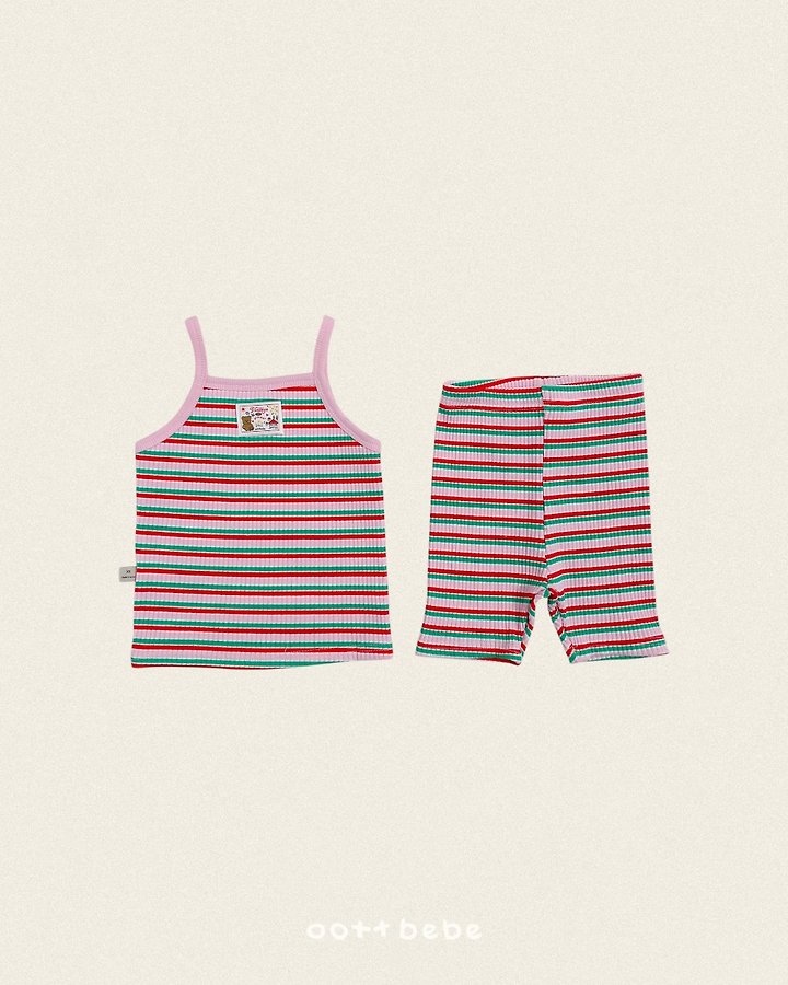 Oott Bebe - Korean Baby Fashion - #babyclothing - Rainbow Strap Sleeveless Set - 9