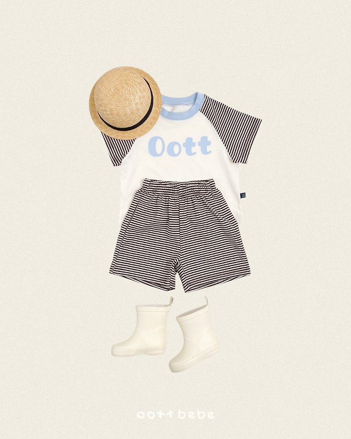 Oott Bebe - Korean Baby Fashion - #babyclothing - OOTT Stripe Set - 3