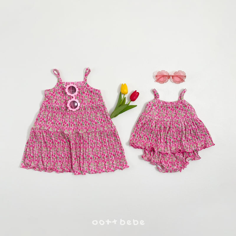 Oott Bebe - Korean Baby Fashion - #babyclothing - Daisy Pleated One-piece - 4