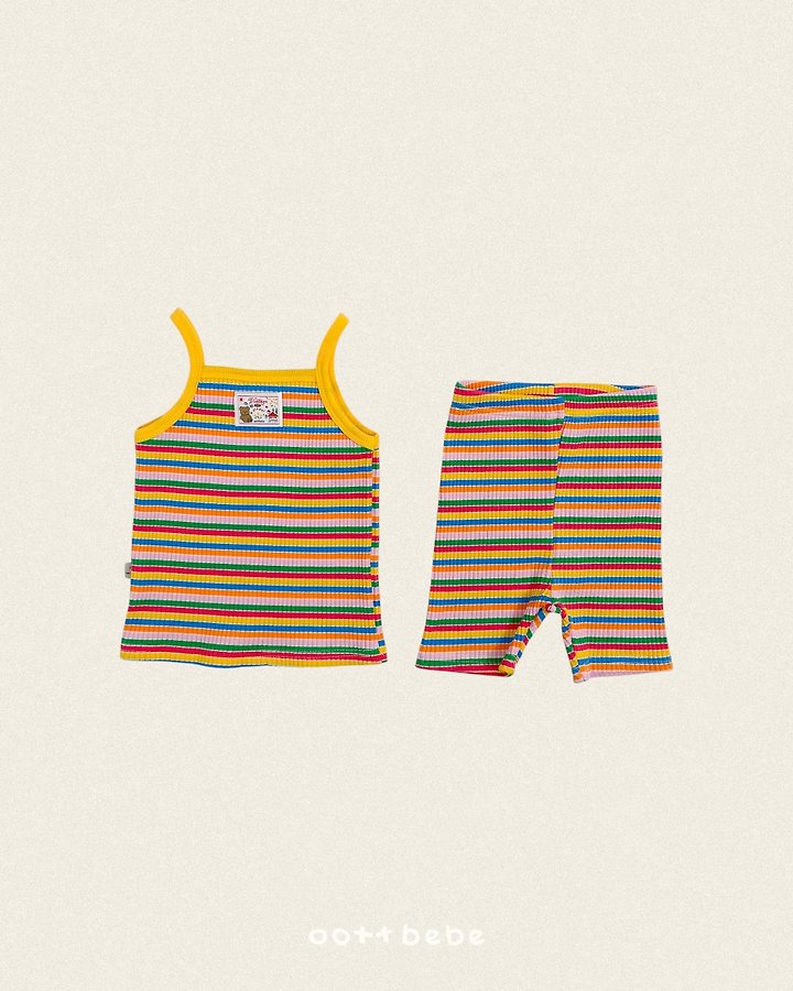 Oott Bebe - Korean Baby Fashion - #babyfashion - Rainbow Strap Sleeveless Set - 10