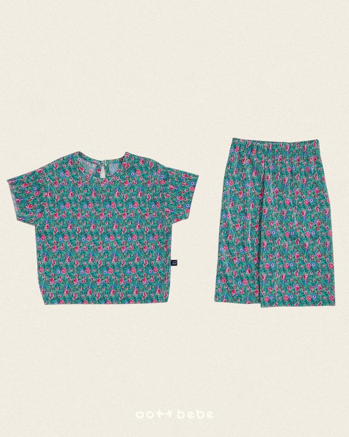 Oott Bebe - Korean Baby Fashion - #babyfashion - Flower Pleats Set - 8