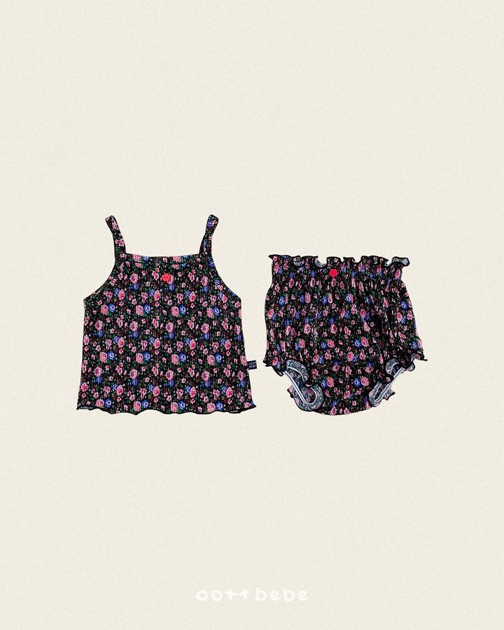 Oott Bebe - Korean Baby Fashion - #babyfever - Flower Pleats Sleeveless Bloomer - 10