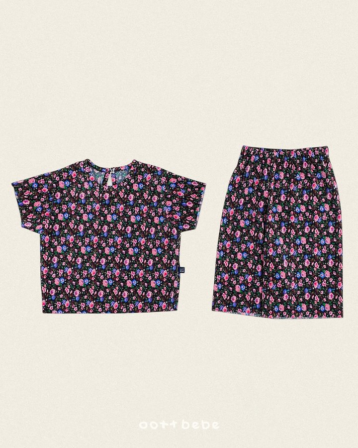 Oott Bebe - Korean Baby Fashion - #babyfever - Flower Pleats Set - 9