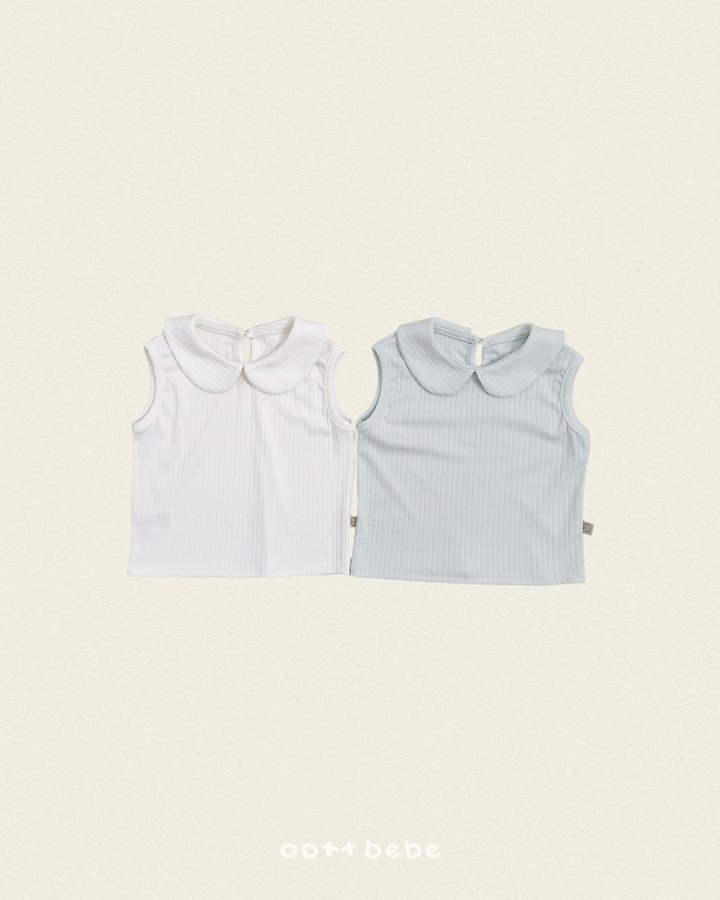 Oott Bebe - Korean Baby Fashion - #babyfever - Pastel Sleeveless Collar Tee