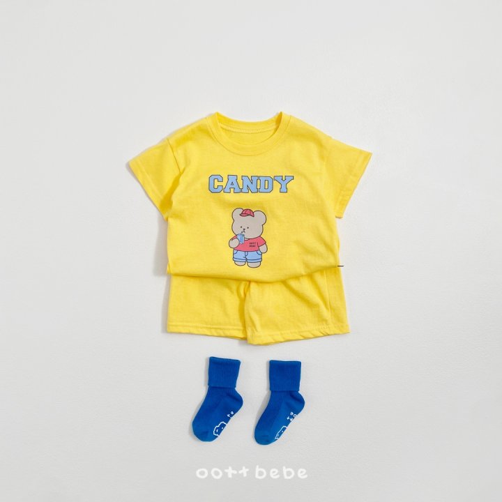 Oott Bebe - Korean Baby Fashion - #babygirlfashion - Candy Top Bottom Set - 3