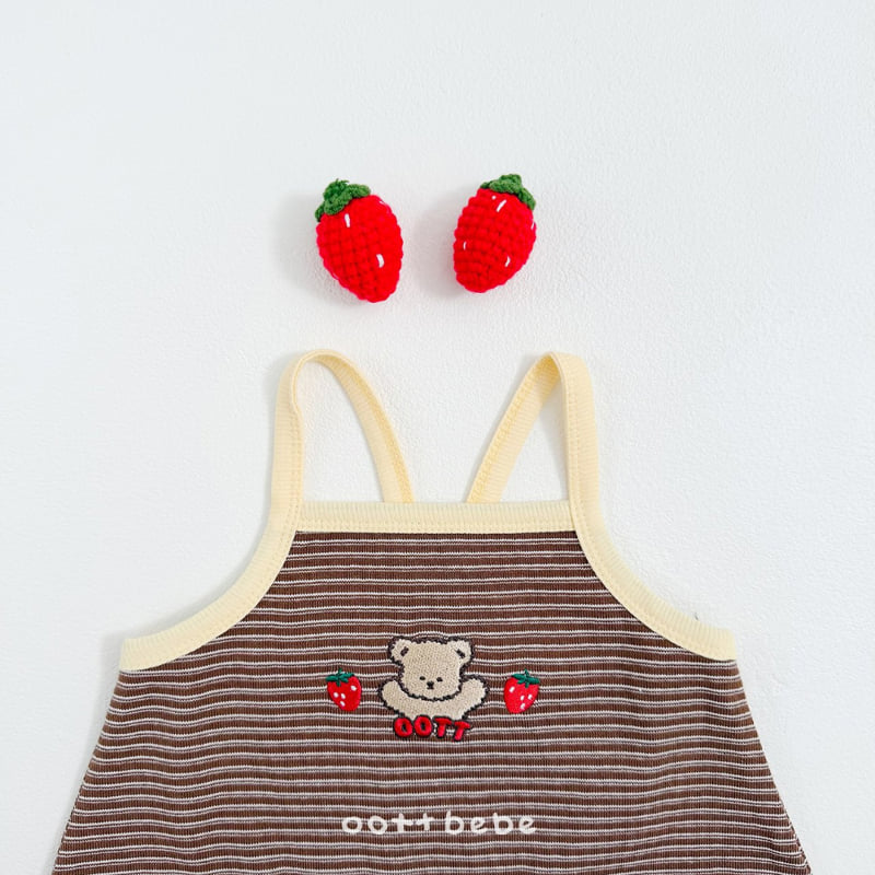 Oott Bebe - Korean Baby Fashion - #babygirlfashion - Strawberry Choco Suit - 10