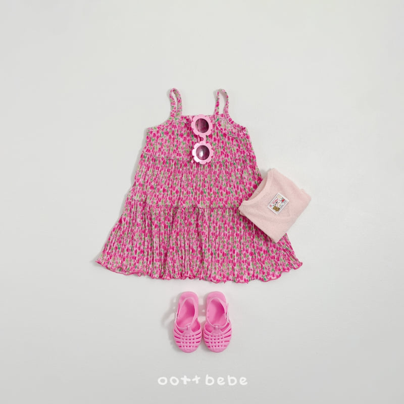 Oott Bebe - Korean Baby Fashion - #babygirlfashion - Daisy Pleated One-piece - 6