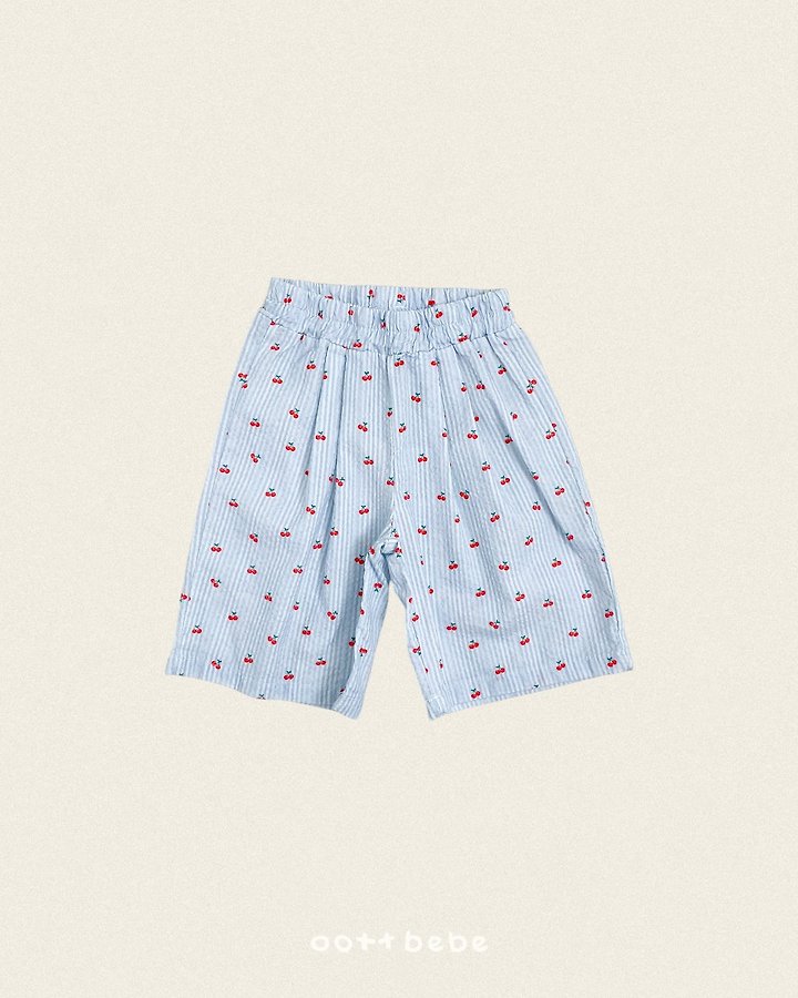 Oott Bebe - Korean Baby Fashion - #babygirlfashion - Cherry Stripe Pants - 5