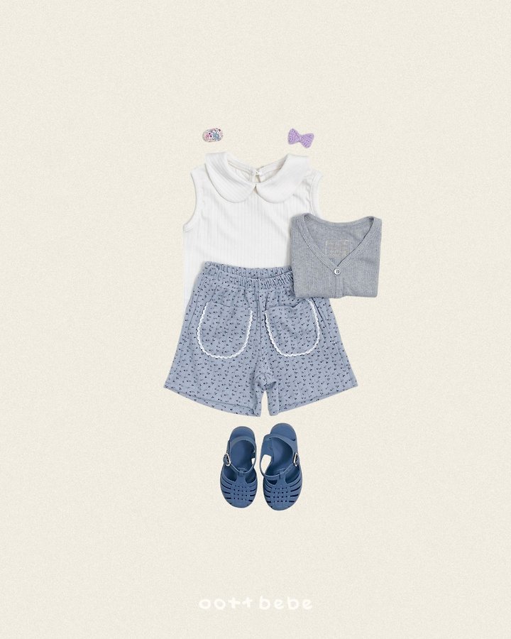 Oott Bebe - Korean Baby Fashion - #babygirlfashion - Pastel Sleeveless Collar Tee - 2