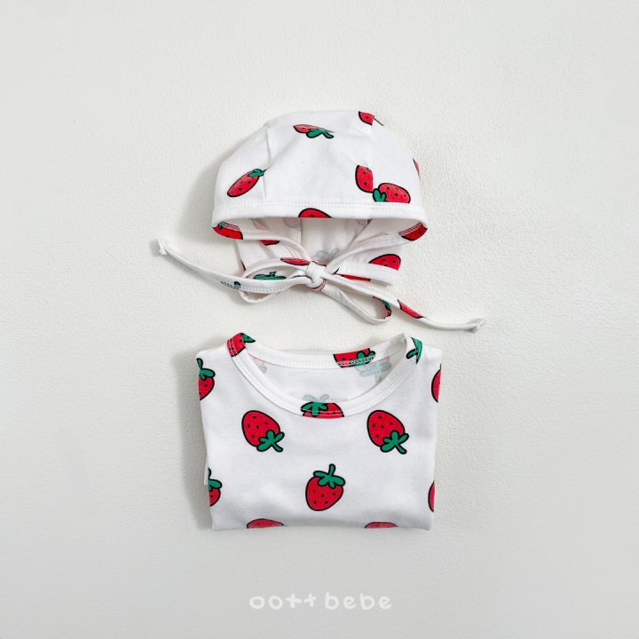 Oott Bebe - Korean Baby Fashion - #babylifestyle - Strawberry Full Bodysuit - 6
