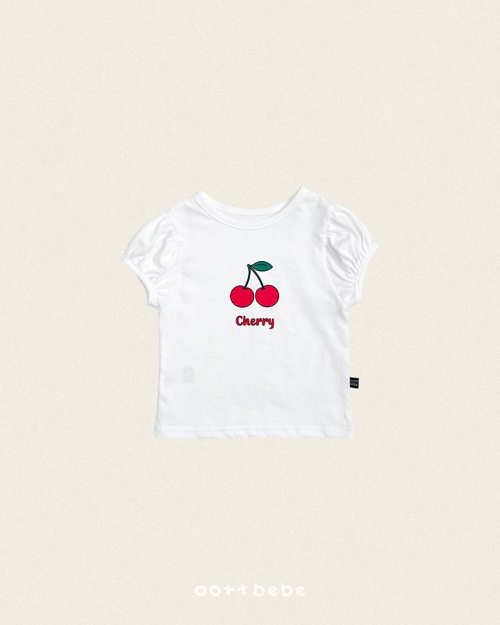 Oott Bebe - Korean Baby Fashion - #babylifestyle - Cherry Puff Tee - 5