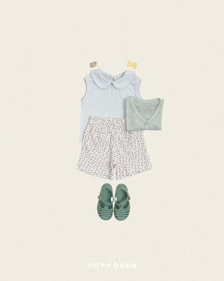 Oott Bebe - Korean Baby Fashion - #babylifestyle - Pastel Sleeveless Collar Tee - 3