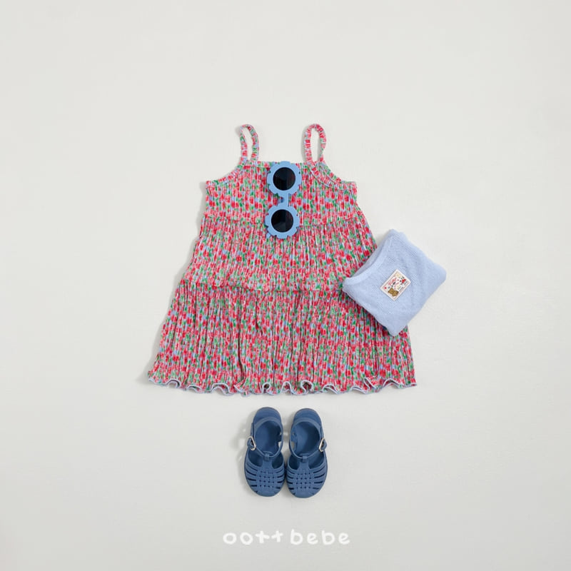 Oott Bebe - Korean Baby Fashion - #babyoninstagram - Daisy Pleated One-piece - 8