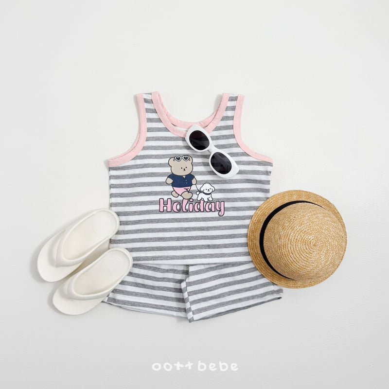 Oott Bebe - Korean Baby Fashion - #babyootd - Holiday Sleeveless Set - 2