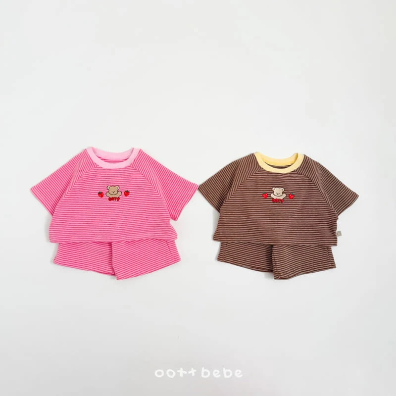 Oott Bebe - Korean Baby Fashion - #babyootd - Strawberry Choco Set