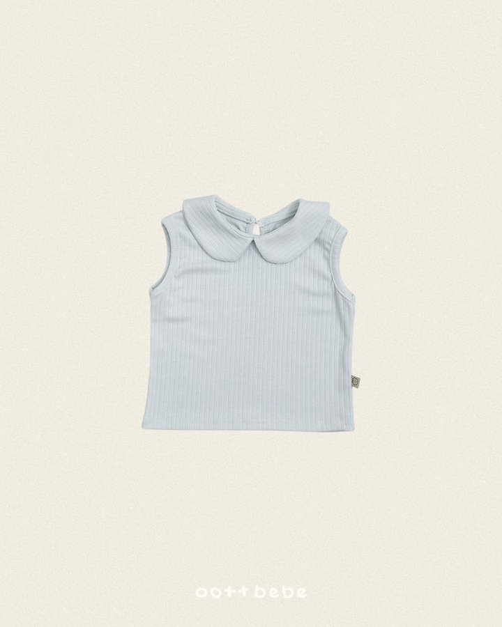 Oott Bebe - Korean Baby Fashion - #babyootd - Pastel Sleeveless Collar Tee - 5